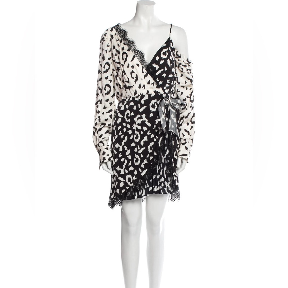 Self-Portrait Leopard Printed Black and White Dress